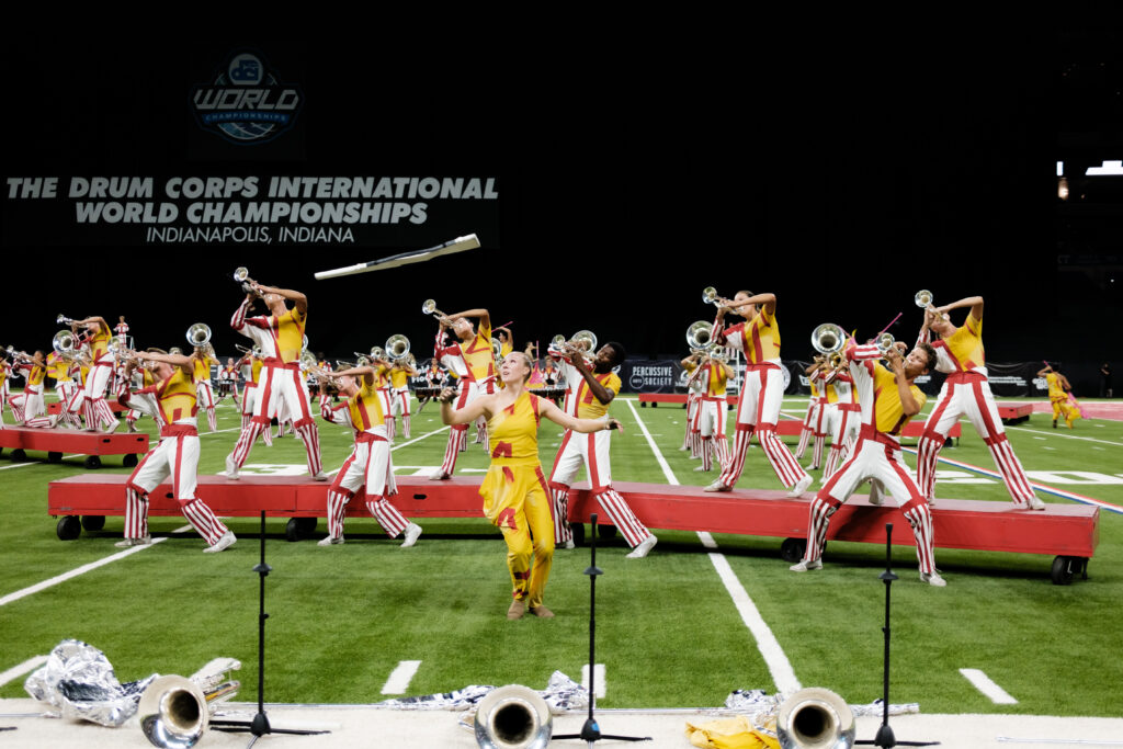 Color Guard toss in front of choreography | 2024 Bluecoats