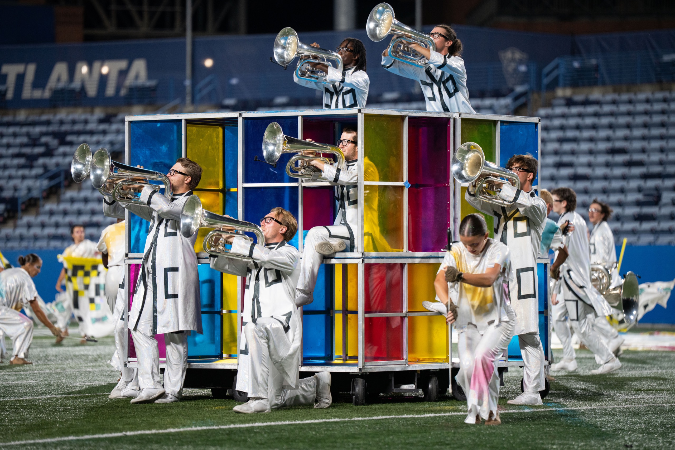 Hornline around set of boxes | 2025 Bluecoats